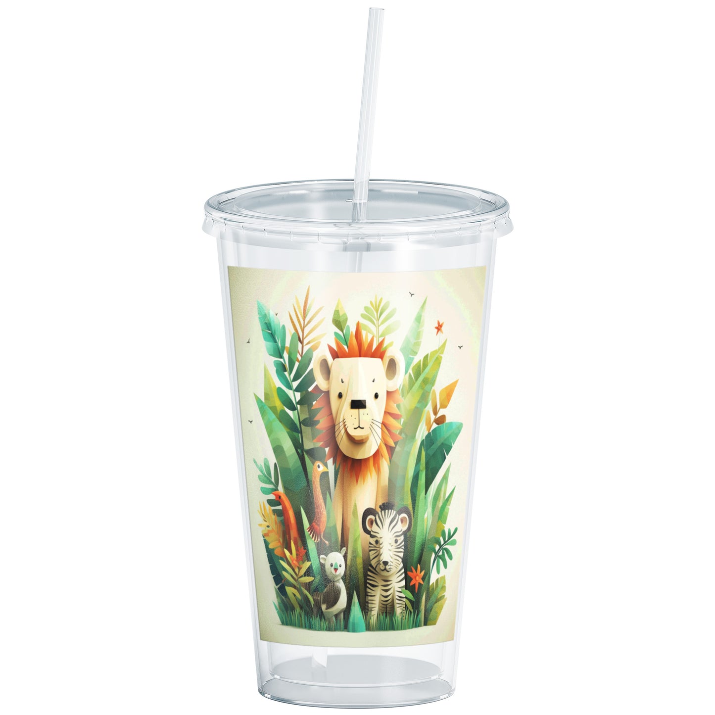 Acrylic Tumbler Lion, Zebra & Freinds