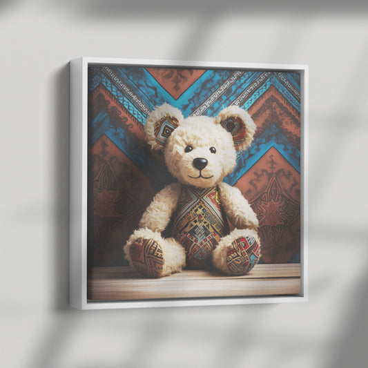 Delightful Teddy Bear Framed Canvas
