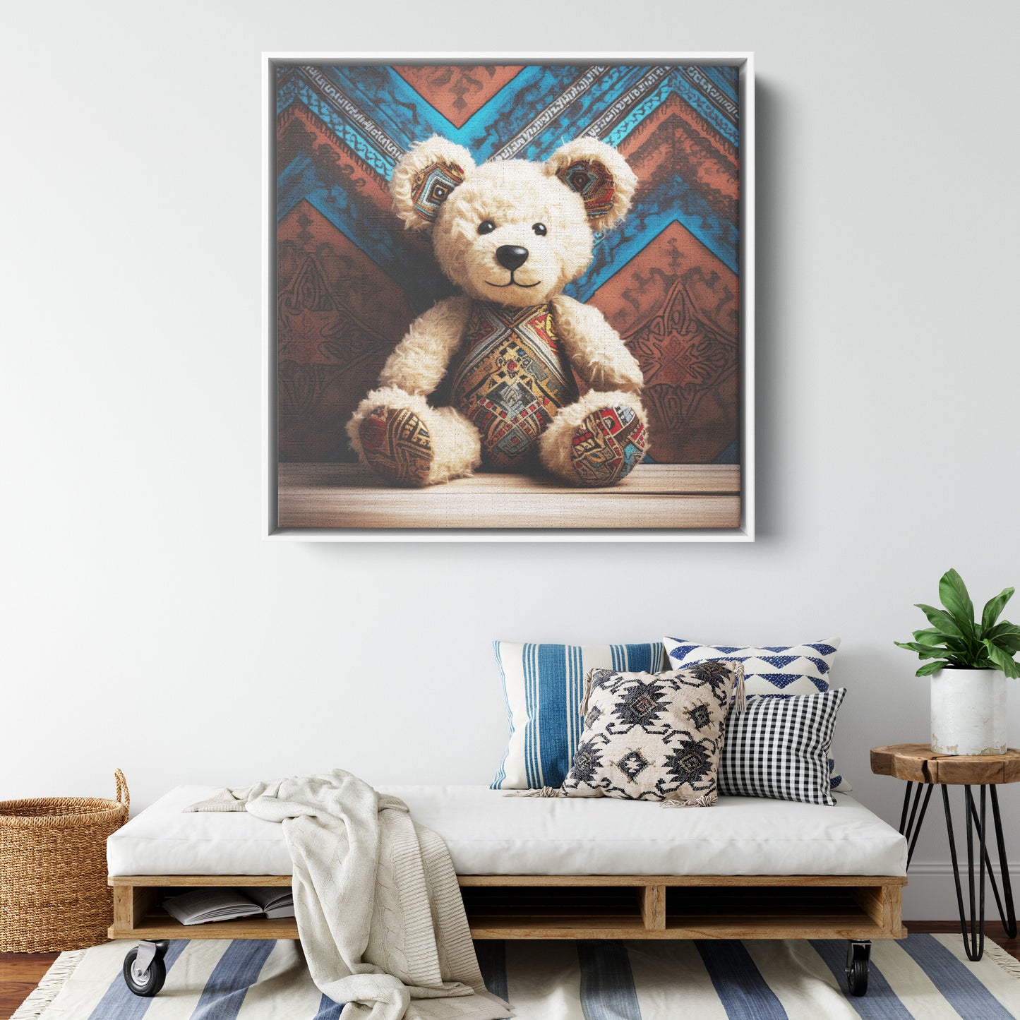 Delightful Teddy Bear Framed Canvas