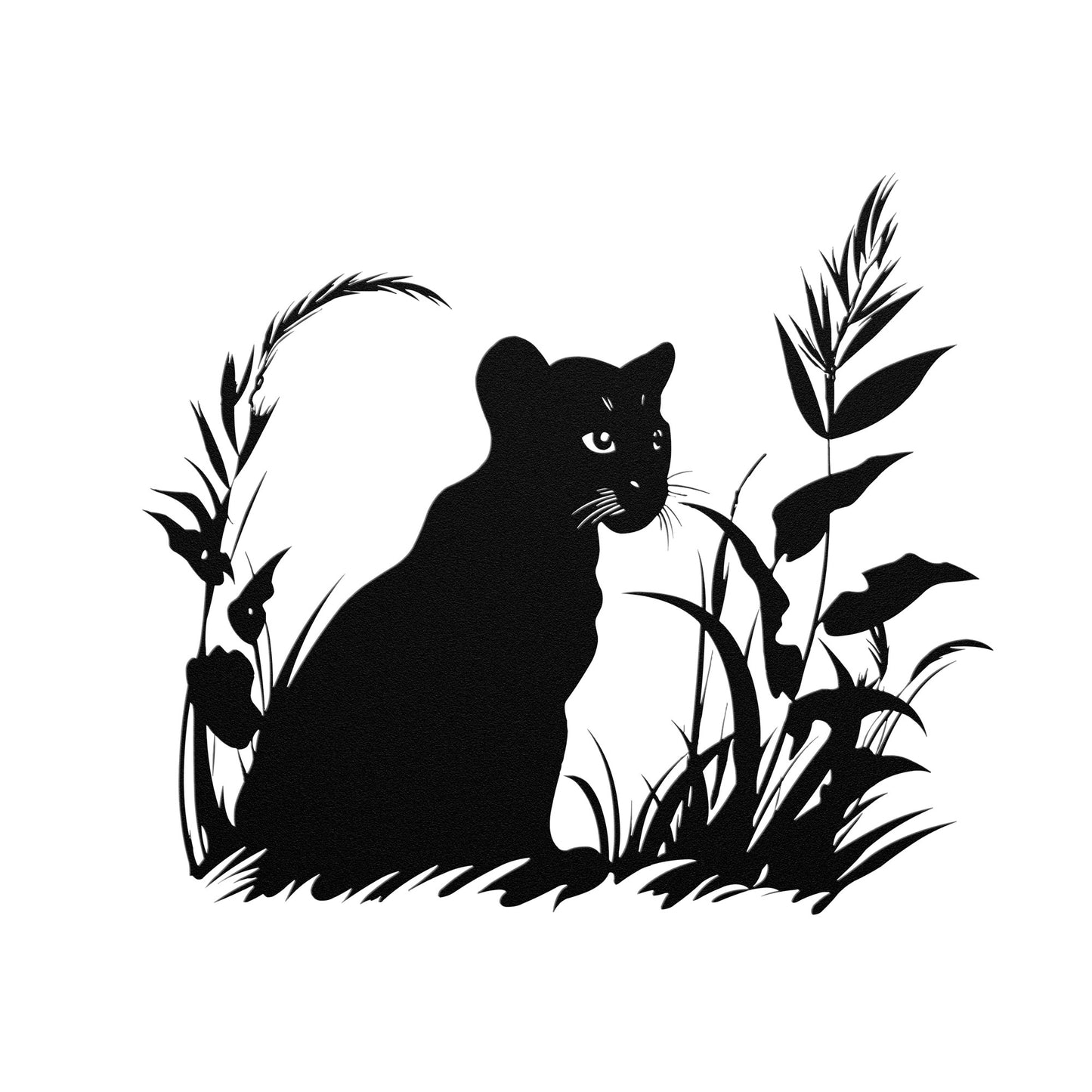 Whimsical Panther Cub Metal Art