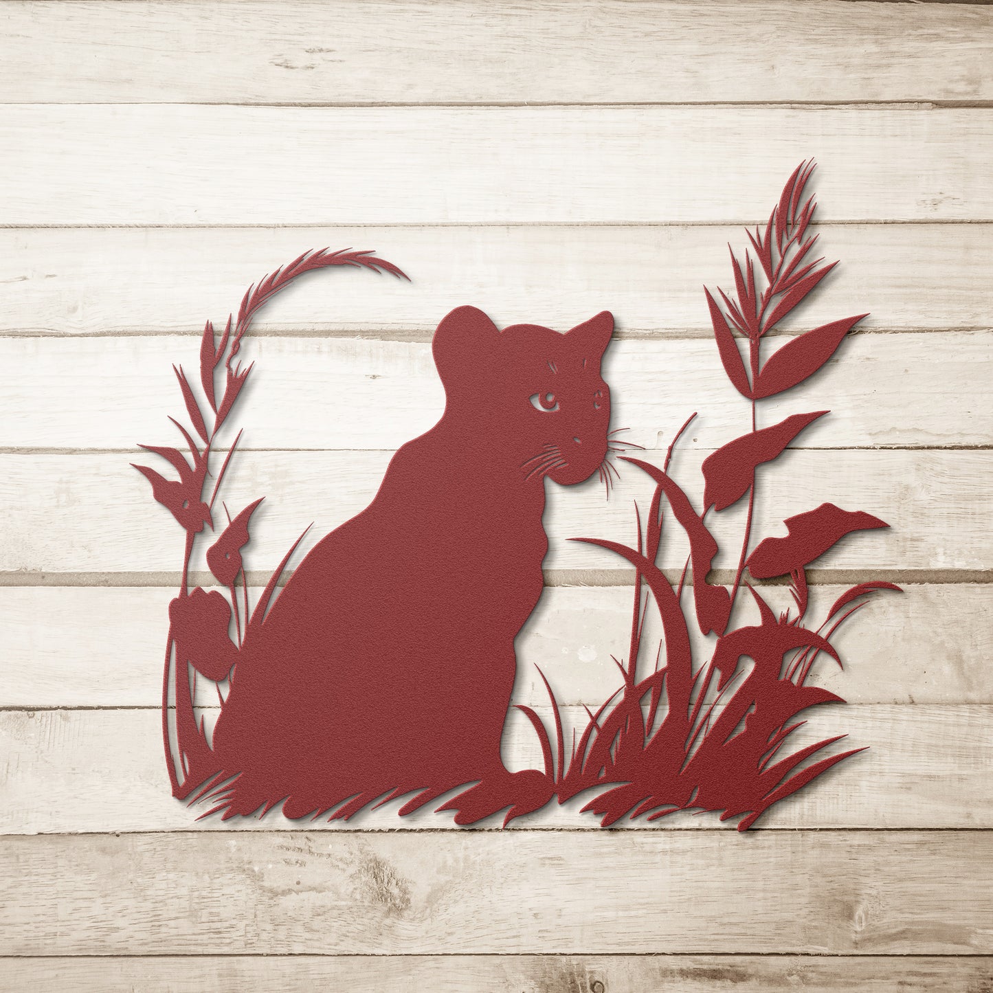 Whimsical Panther Cub Metal Art