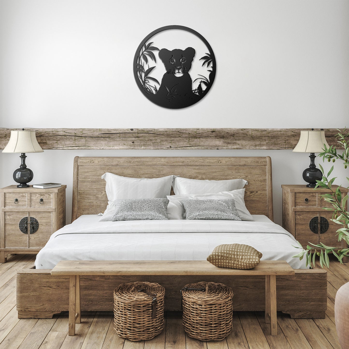 Whimsical Lion Cub Metal Art
