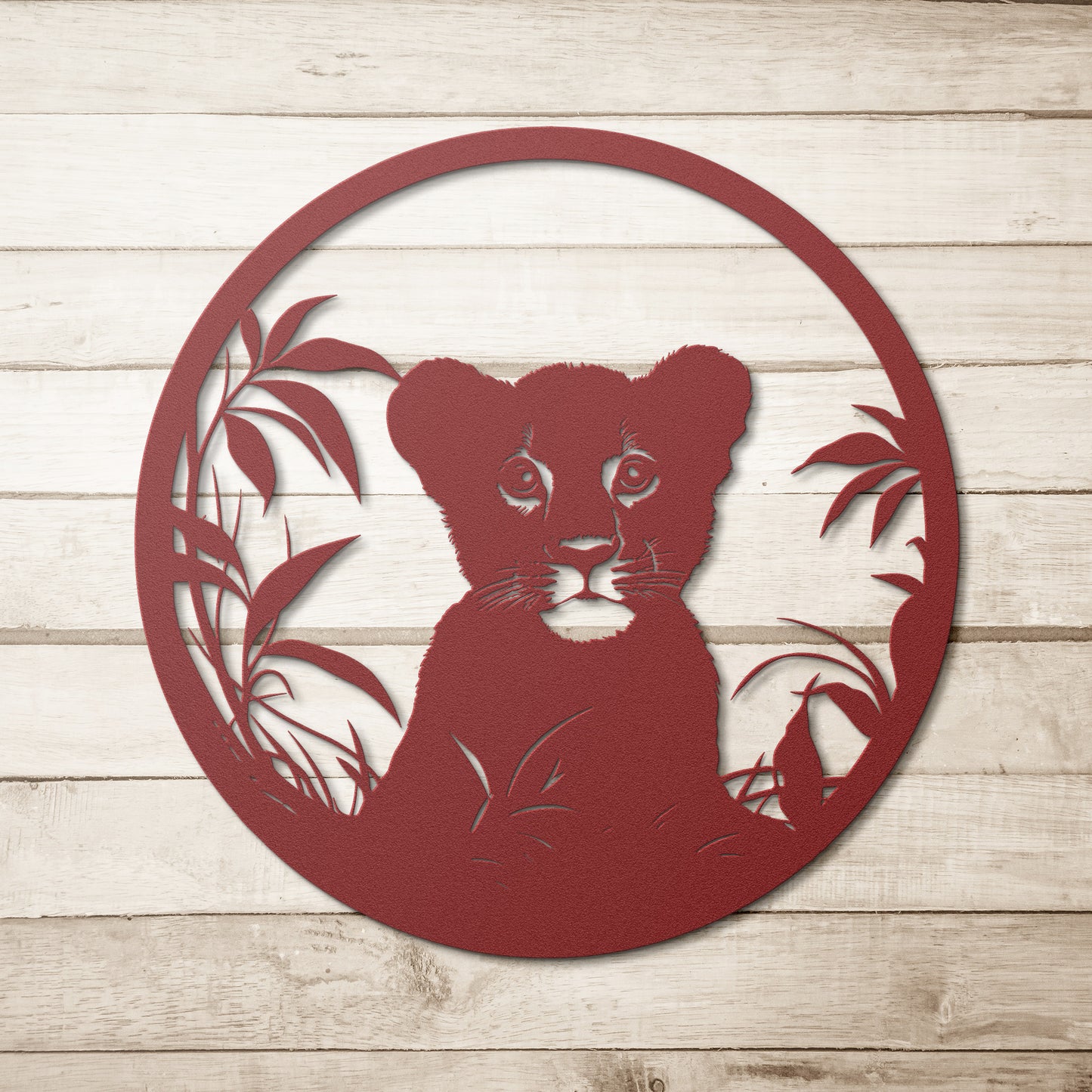 Whimsical Lion Cub Metal Art