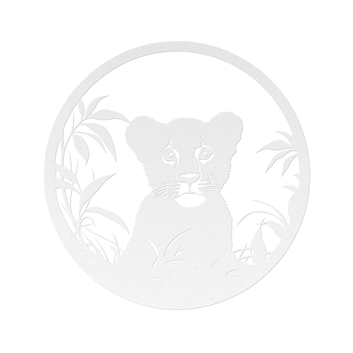 Whimsical Lion Cub Metal Art