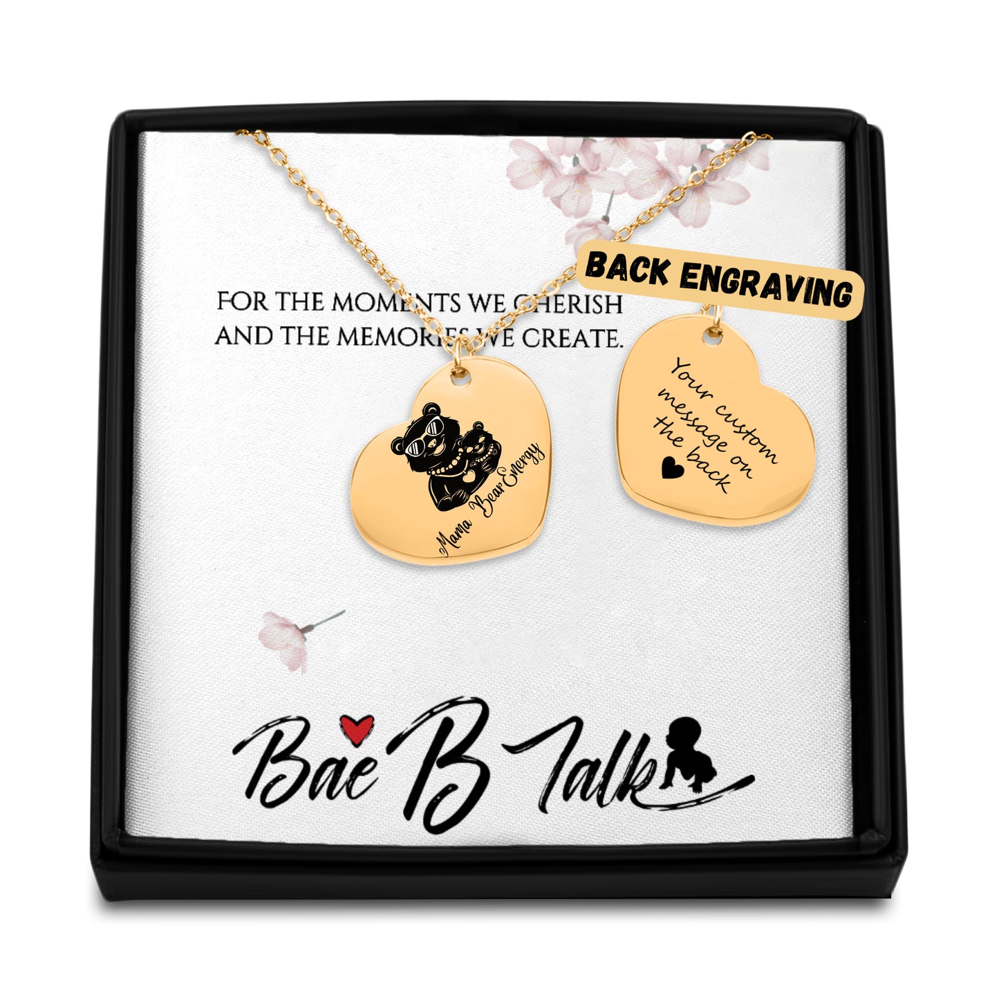 Mama Bear Energy Heart Necklace