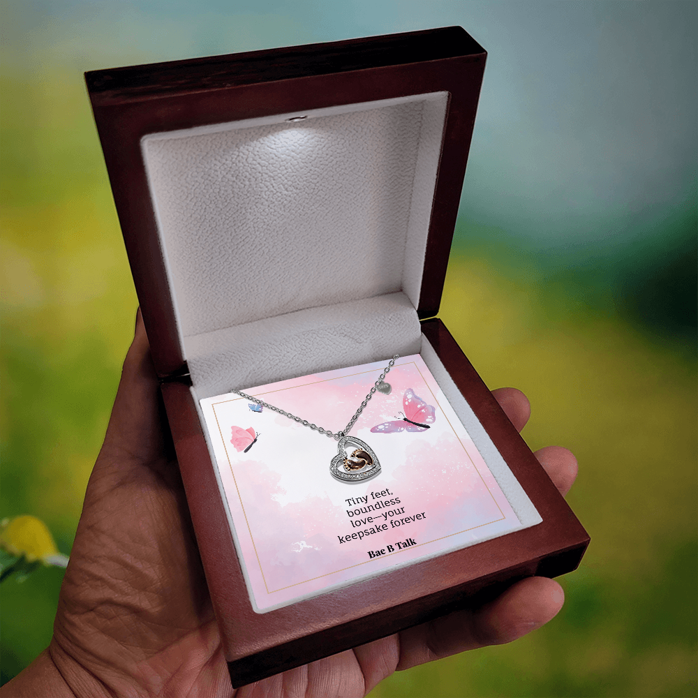 Little Feet, Forever in My Heart Necklace