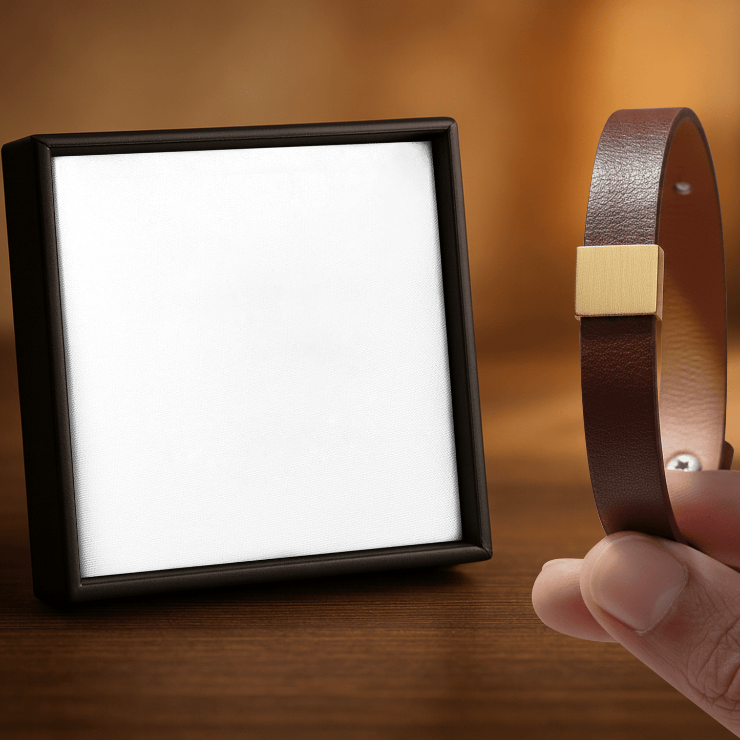 Premium Engraved Men's Leather Bracelet