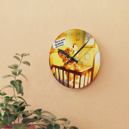 Acrylic Wall Clock - Time to Remind My Parents Who's Boss