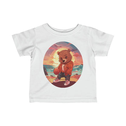 Score Big Style: Infant Jersey Tee with Basketball Cub Graphic