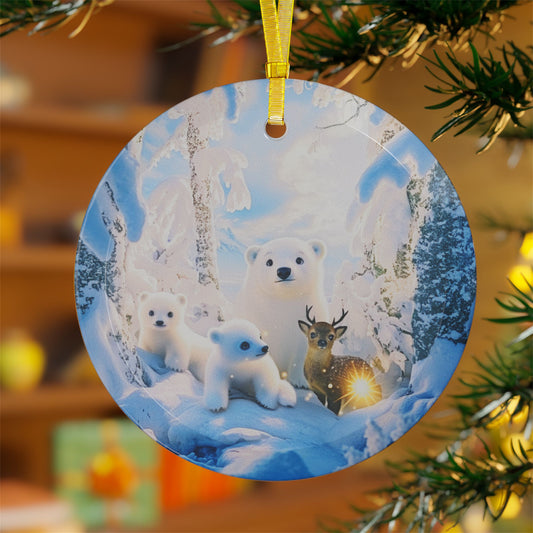 Snow Cubs Glass Ornaments