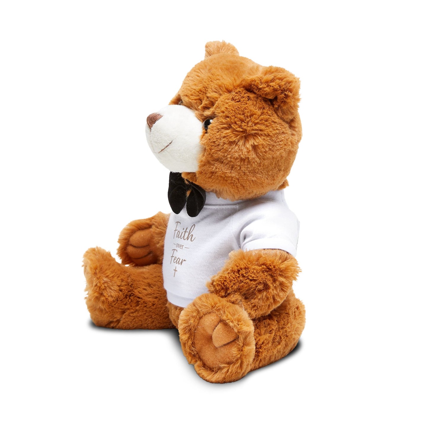 Faith Over Fear Teddy Bear with T-Shirt — Inspirational Plush Gift