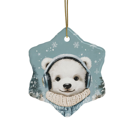 Snow Cub: Ceramic Polar Bear Ornament"(1pcs, 5pcs, 10pcs, 20pcs)