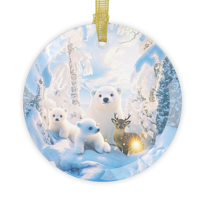 Snow Cubs Glass Ornaments