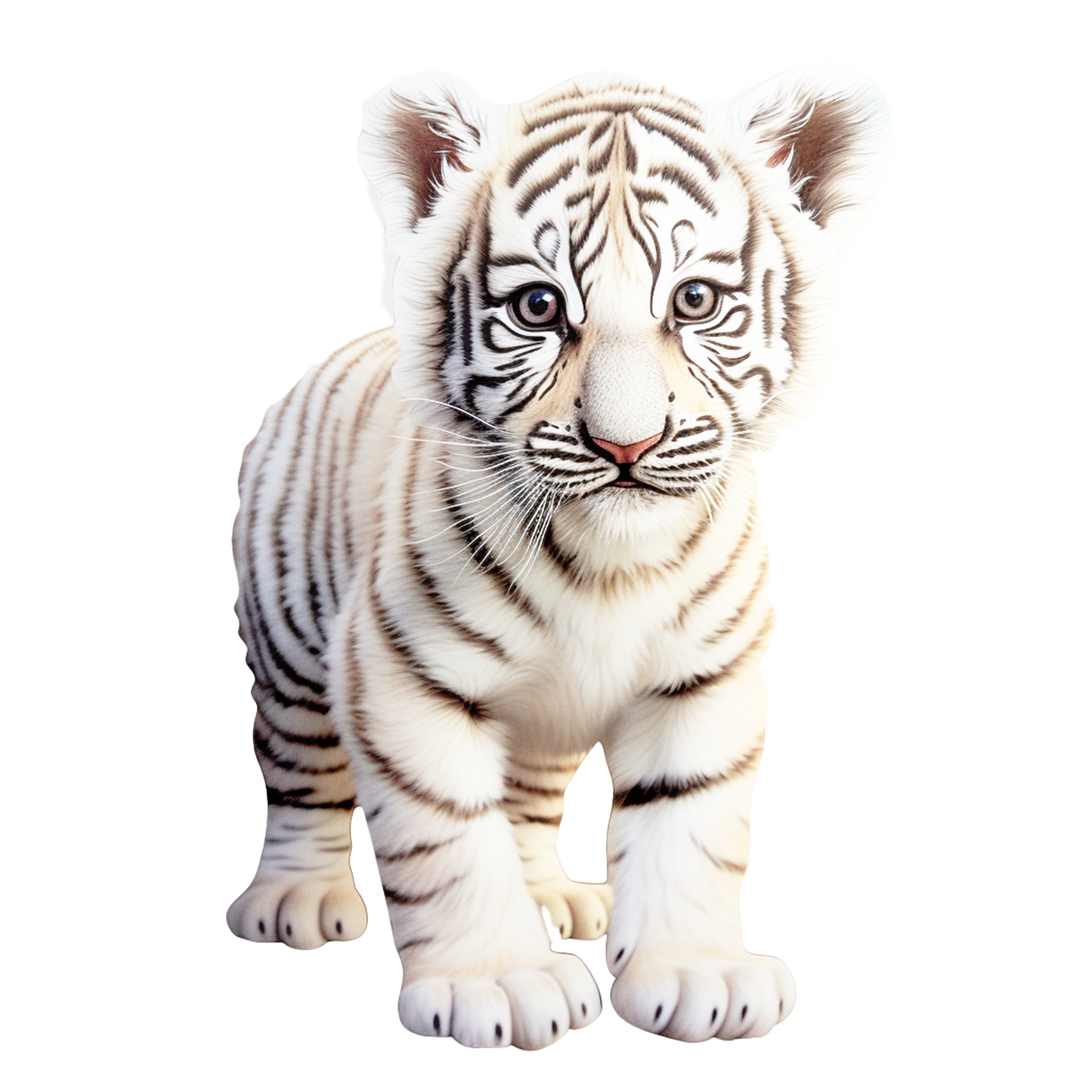 White Tiger Cub 3D Pillow Custom Shape Cushion