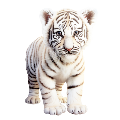 White Tiger Cub 3D Pillow Custom Shape Cushion