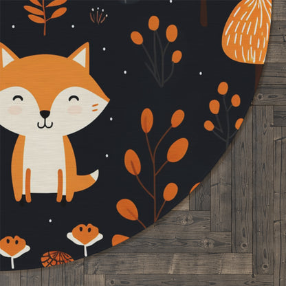 Fox Trot Fun: Cozy Cub Decor Round Rug