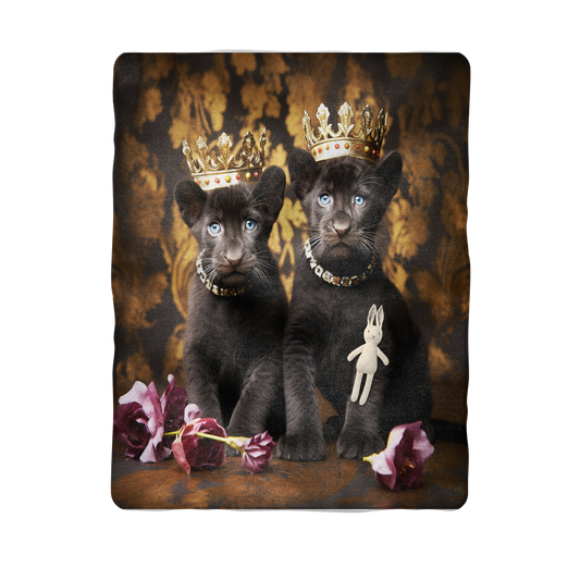 Black Panther with Crowns Sublimation Baby Blanket