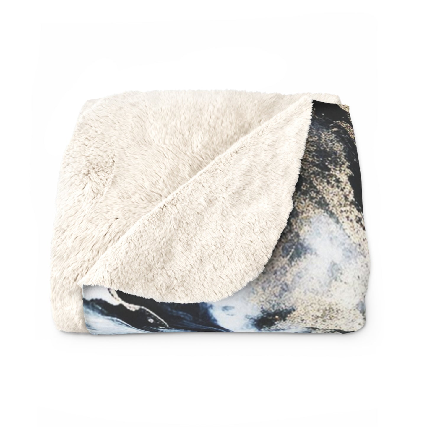 Gray & White Sherpa Fleece Blanket