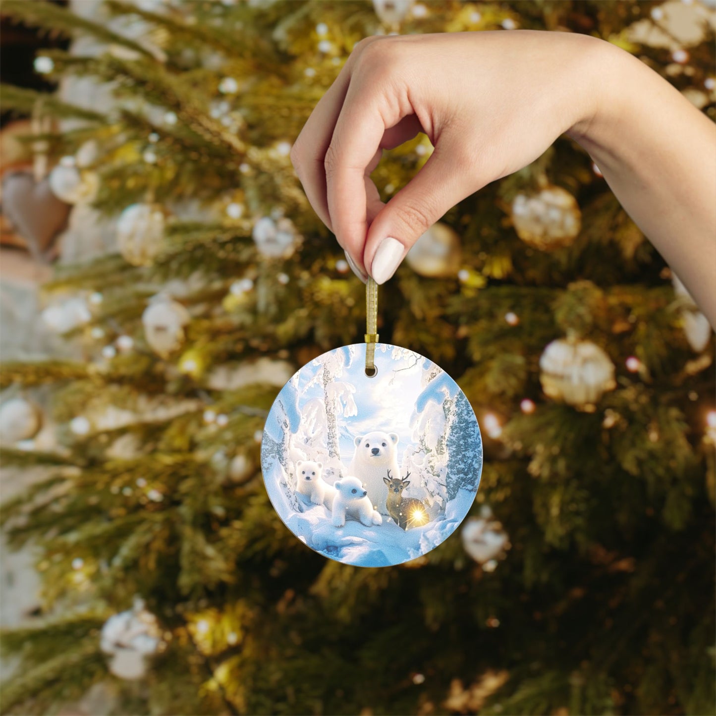 Snow Cubs Glass Ornaments