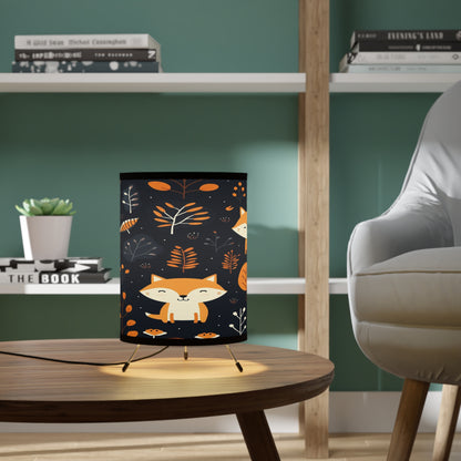 Fox Trot Tripod Lamp with High-Res Printed Shade, US\CA plug