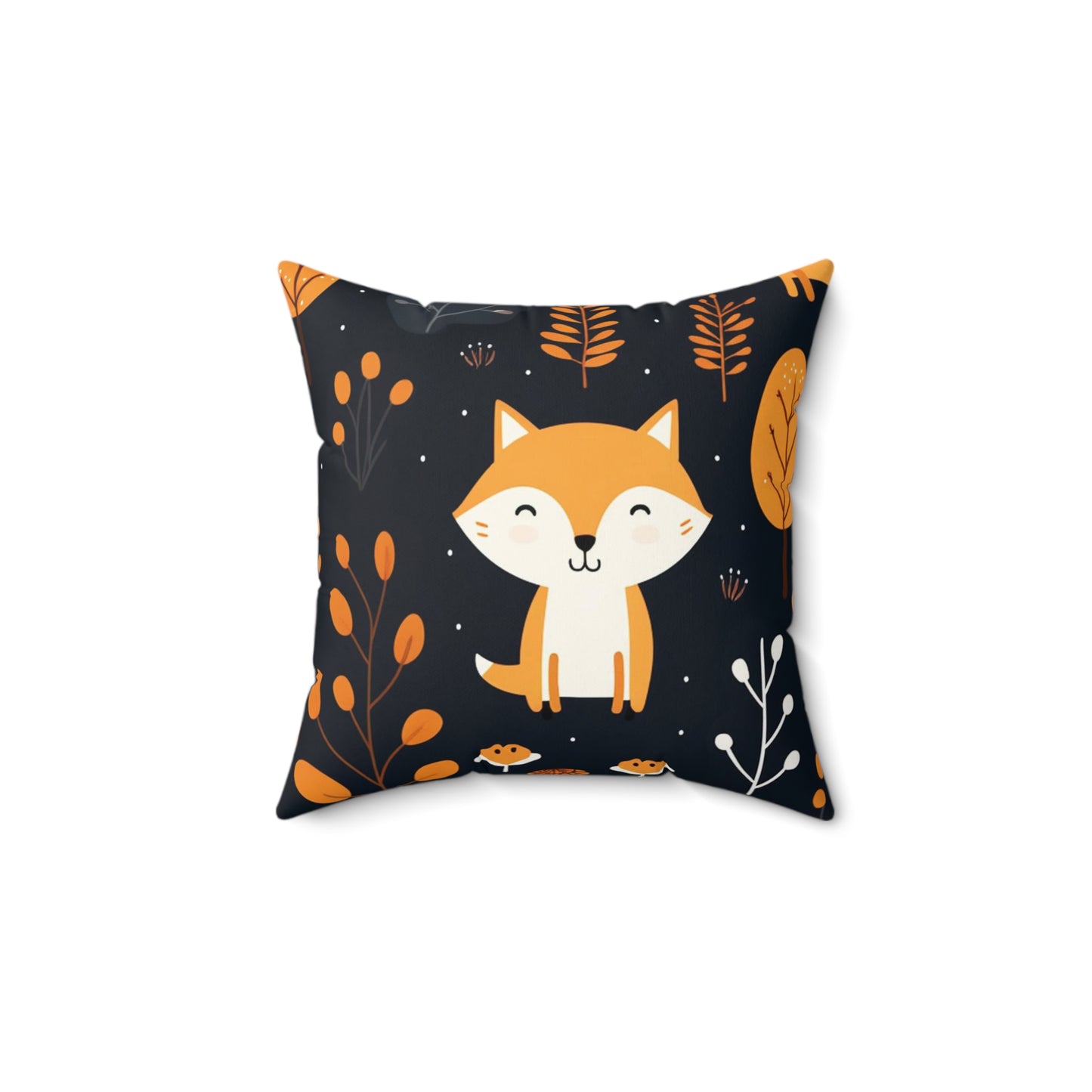 Fox Cozy Cub Decor Spun Polyester Square Pillow