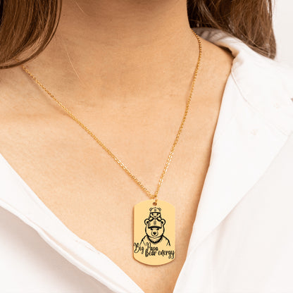 Big Papa Bear Energy -Tag Necklace