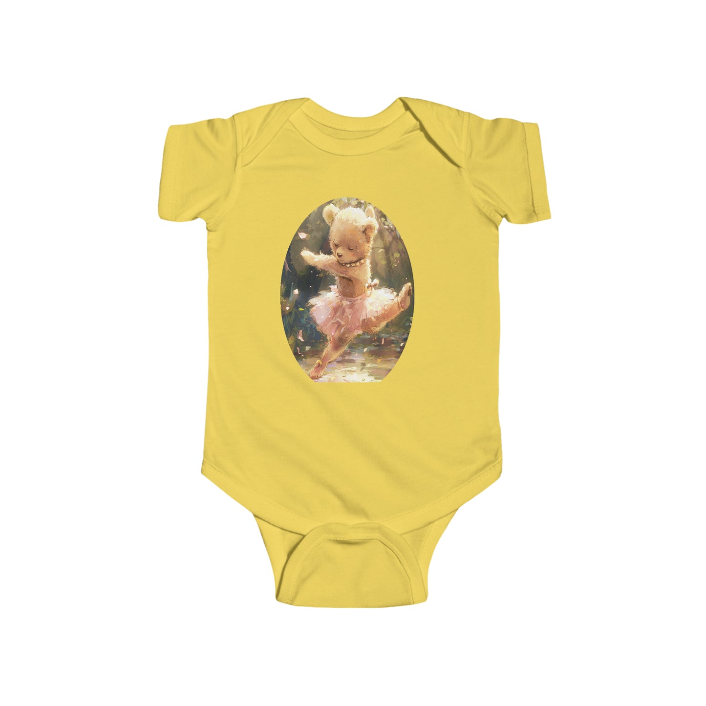 Dancing Darling: Infant Jersey Bodysuit Featuring a Ballerina Cub