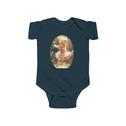 Dancing Darling: Infant Jersey Bodysuit Featuring a Ballerina Cub