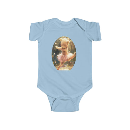 Dancing Darling: Infant Jersey Bodysuit Featuring a Ballerina Cub