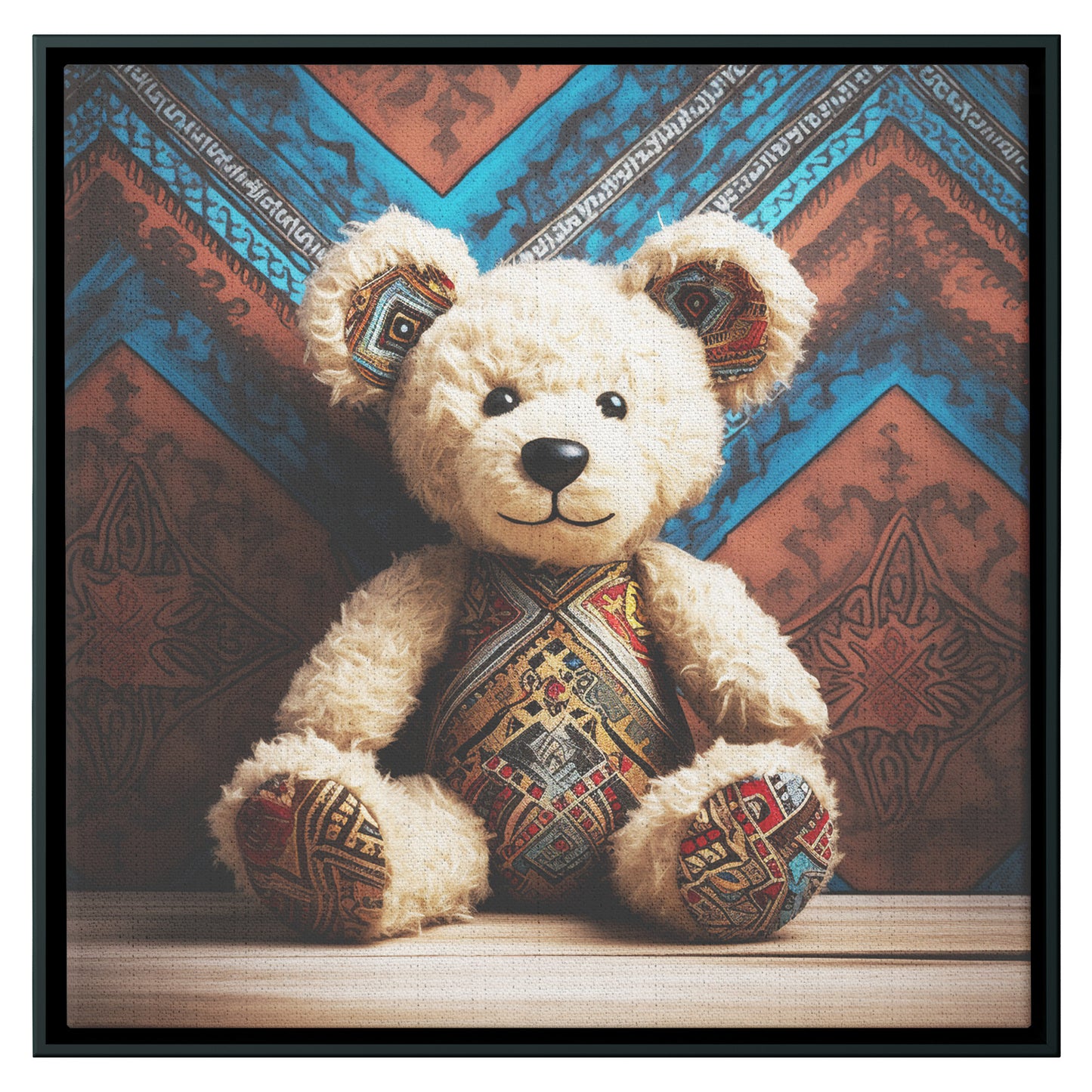 Delightful Teddy Bear Framed Canvas