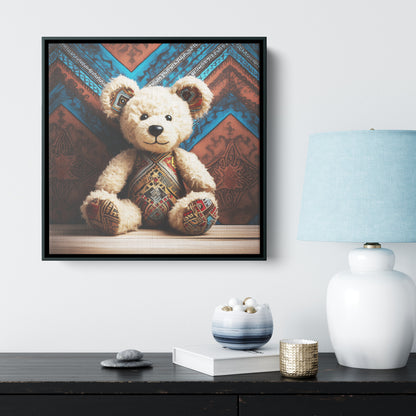 Delightful Teddy Bear Framed Canvas