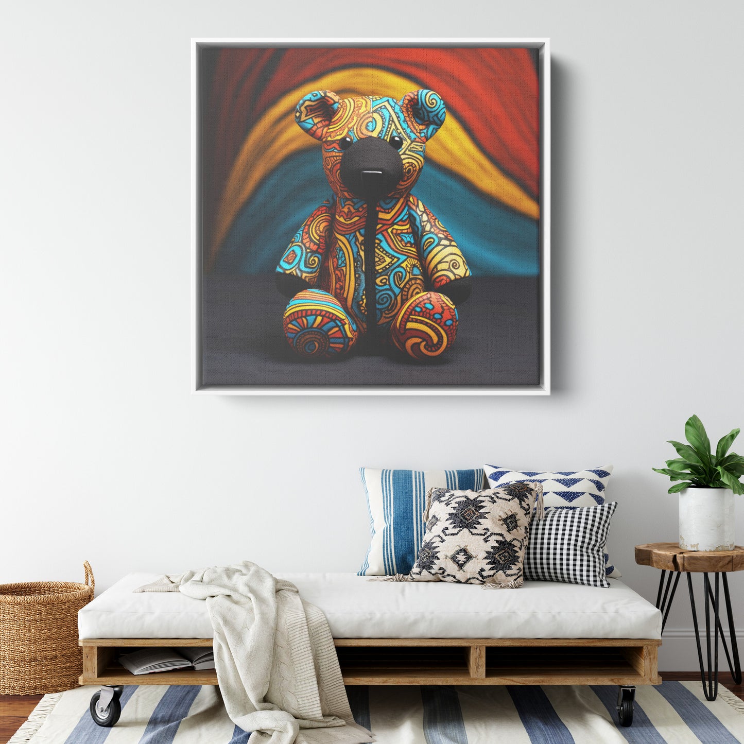 Intricate Teddy Bear Frame Canvas