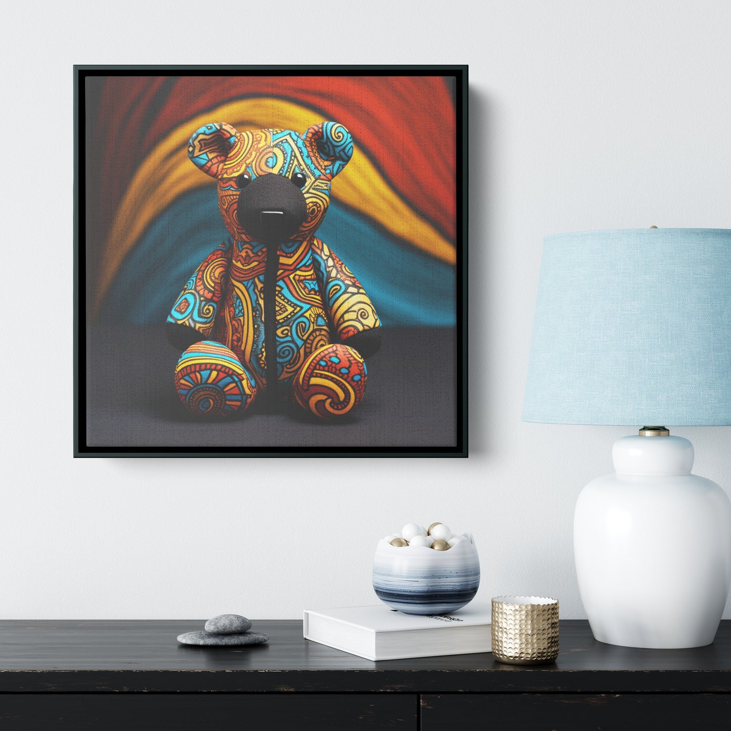 Intricate Teddy Bear Frame Canvas