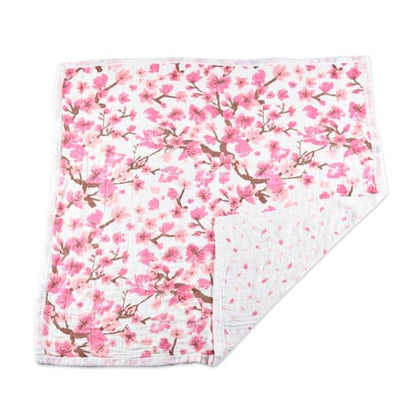 Cherry Blossom Bamboo Muslin Newcastle Blanket