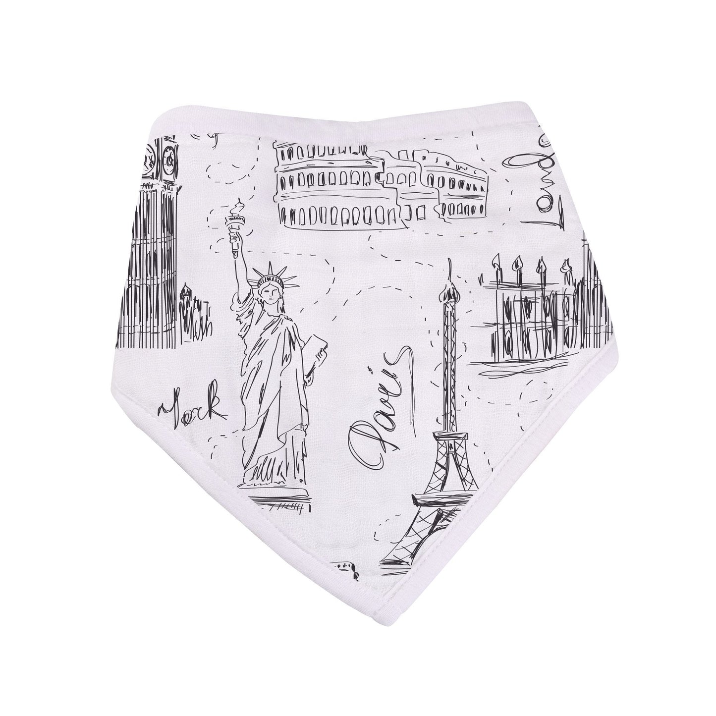 London, Paris, New York Bandana Bib - Set of 3