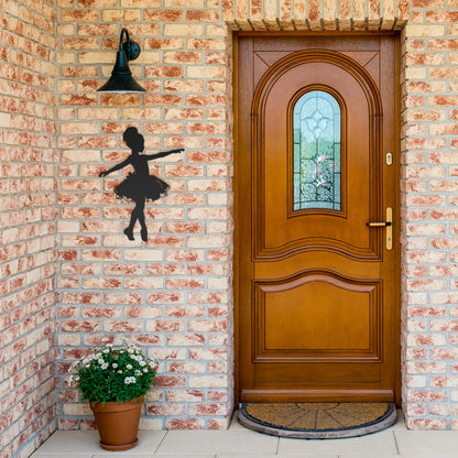 Whimsical Ballerina Silhouette Metal Decor