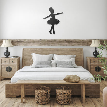 Whimsical Ballerina Silhouette Metal Decor