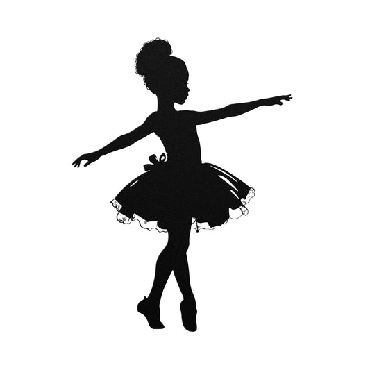 Whimsical Ballerina Silhouette Metal Decor