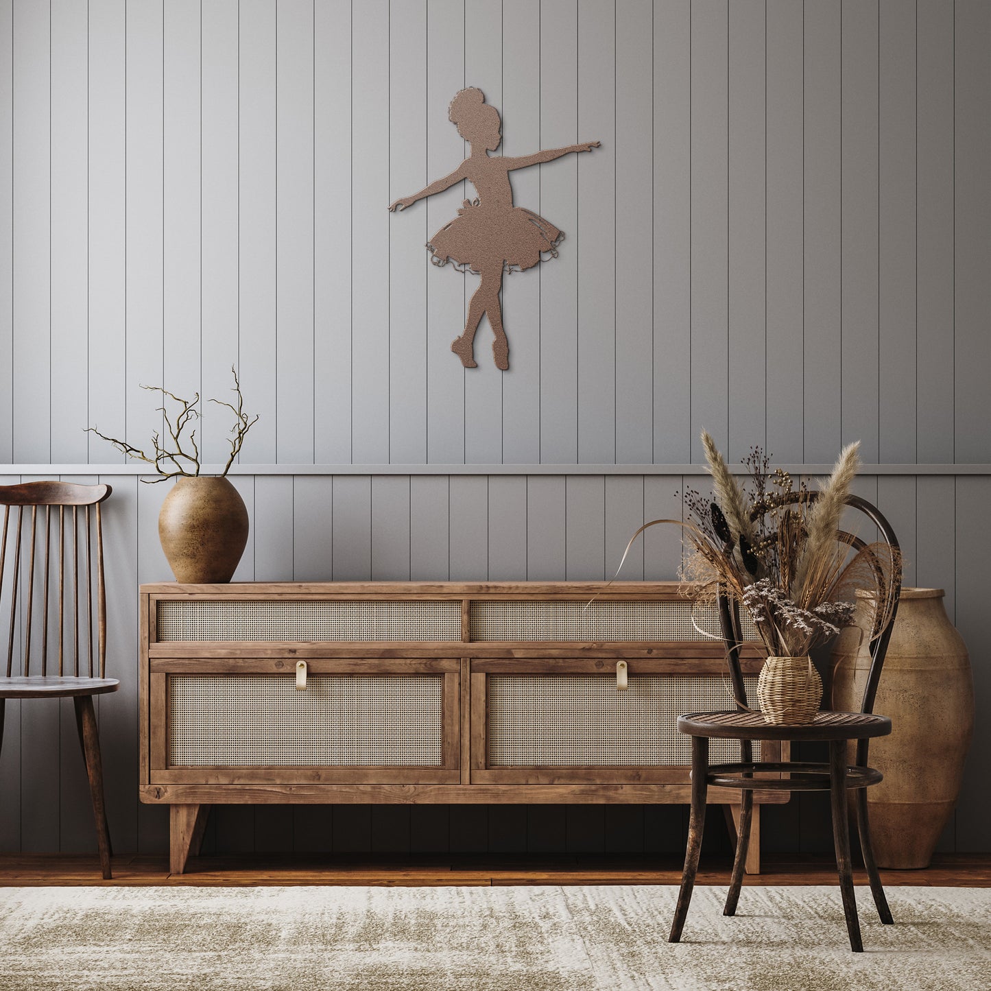 Whimsical Ballerina Silhouette Metal Decor