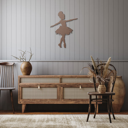Whimsical Ballerina Silhouette Metal Decor