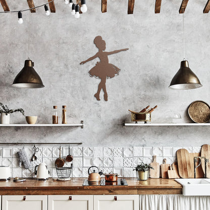 Whimsical Ballerina Silhouette Metal Decor