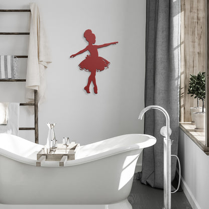 Whimsical Ballerina Silhouette Metal Decor