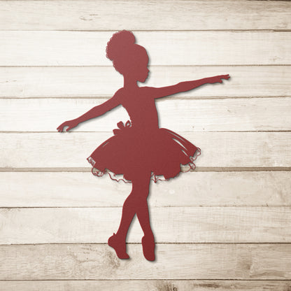 Whimsical Ballerina Silhouette Metal Decor