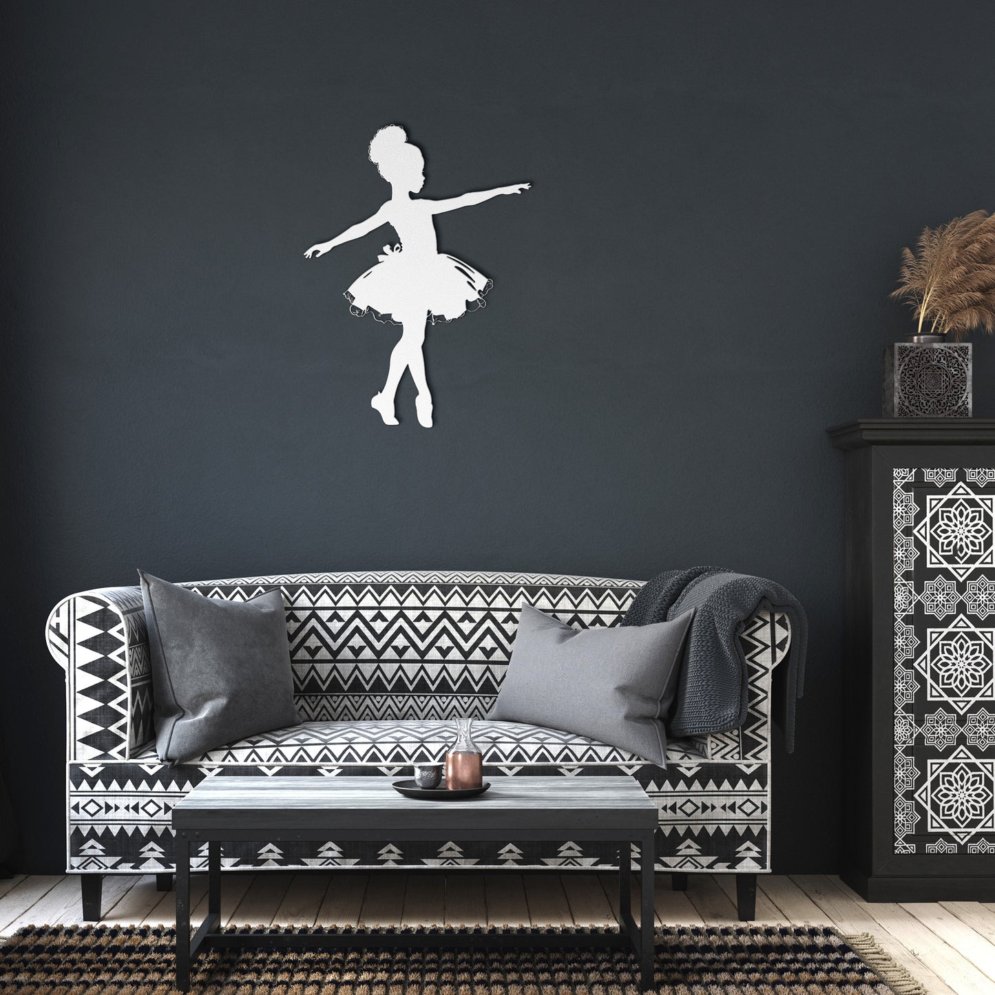 Whimsical Ballerina Silhouette Metal Decor