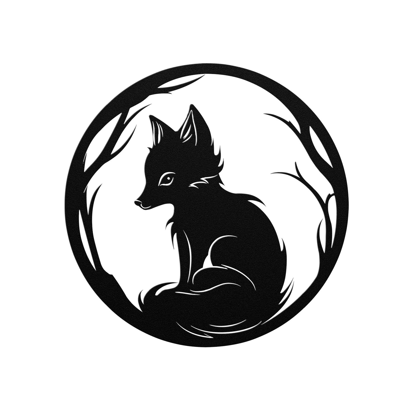 Whimsical Fox Cub Metal Art