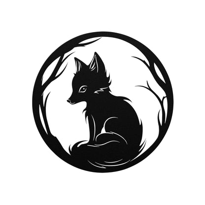 Whimsical Fox Cub Metal Art