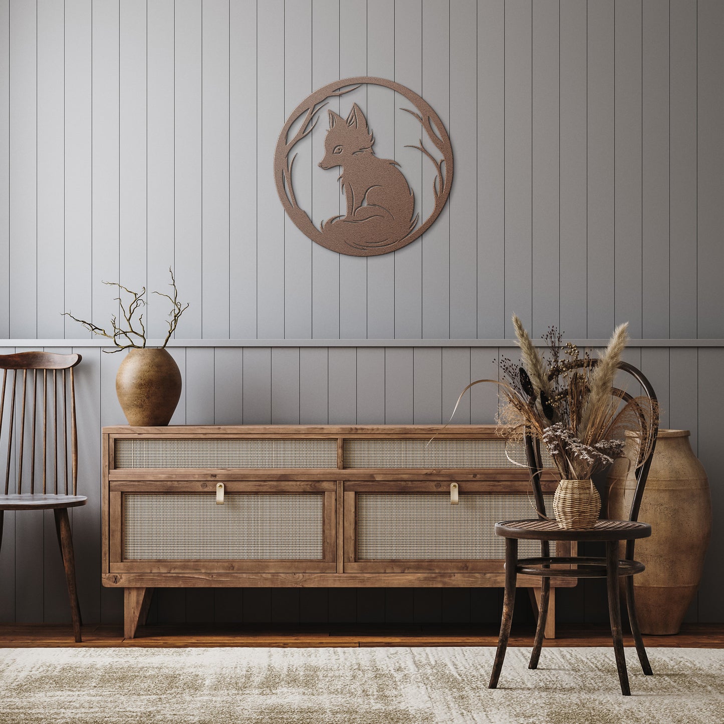 Whimsical Fox Cub Metal Art