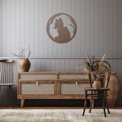 Whimsical Fox Cub Metal Art