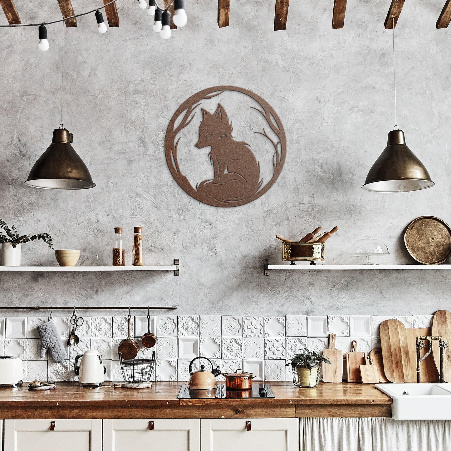 Whimsical Fox Cub Metal Art