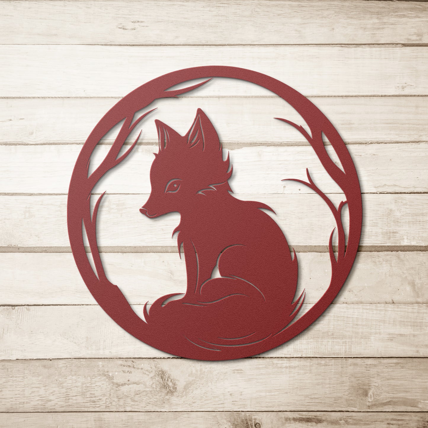 Whimsical Fox Cub Metal Art